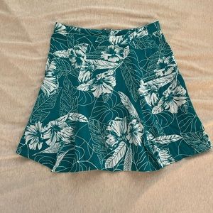 Reformation Hawaiian Floral Print Blue Skirt
